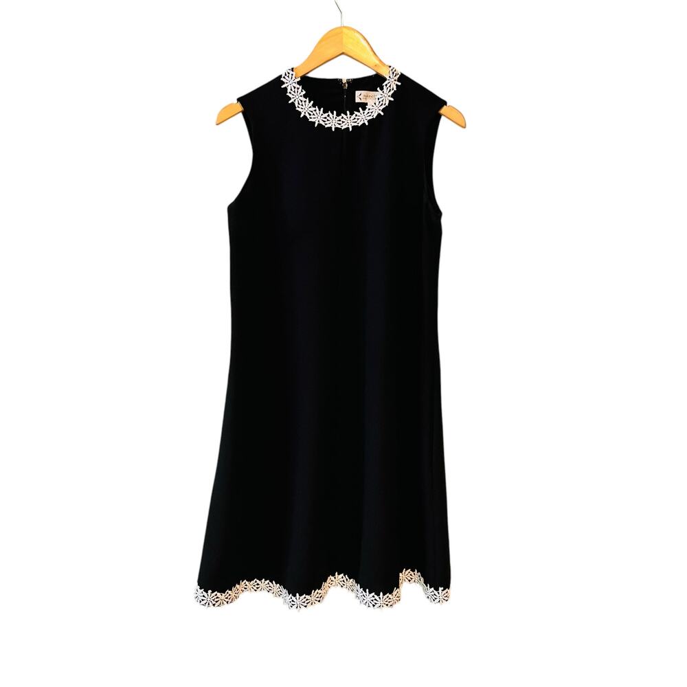 Nanette Lepore Floral Appliqué Sleeveless Dress Size 6 Black - Picture 2 of 7